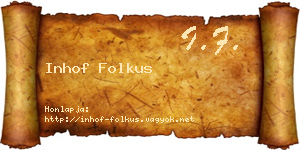 Inhof Folkus névjegykártya